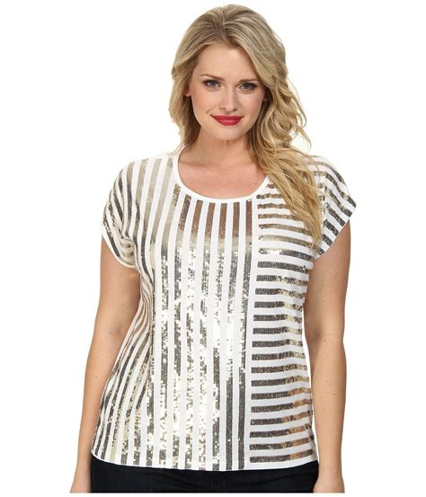 michael michael kors top sequin stripe tunic|Michael Kors Tops for Women .